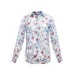 Bevie Button Down Shirt- Blue Pink Floral