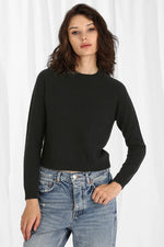 Cashmere Long Sleeve Shrunken Crew