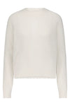 Cashmere Frayed Edge Crew - White