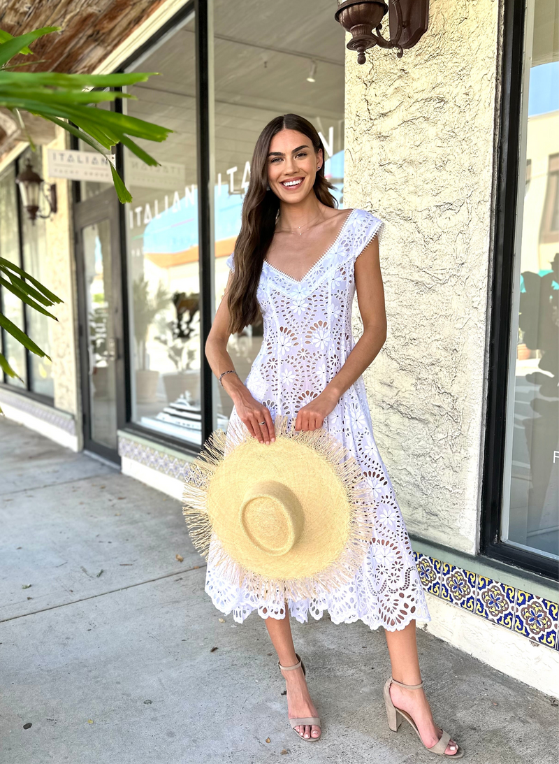 Positano Dress Lace Dress White Eyelet Michelle Farmer