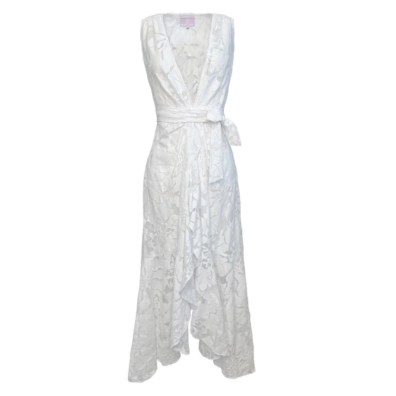 Penelope Sleeveless Dress - White Lace