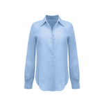 Bevie Button Down Shirt- Sky Blue Linen