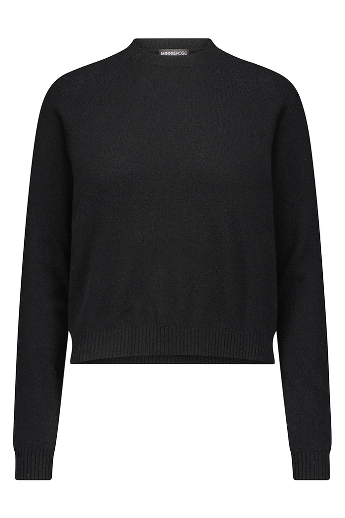 Cashmere Long Sleeve Shrunken Crew