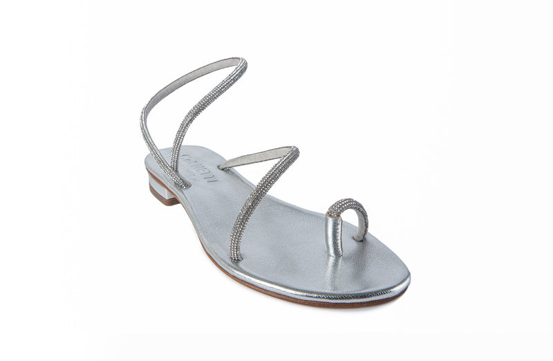 Romelide Sandal- Clear/Silver