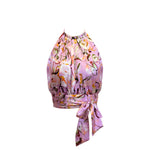 Brigitte Top - Silk Charmeuse - Pink Floral