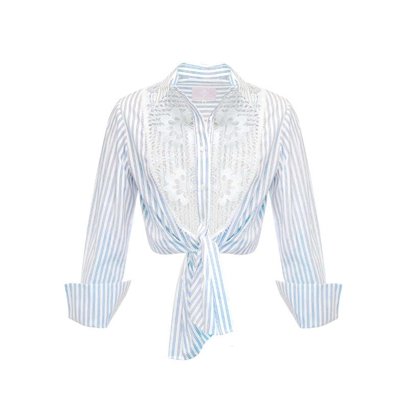 Tuxedo Shirt - Blue/White Stripe