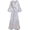 Aliett Maxi Dress - Blue/Pink Flower