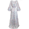 Aliett Maxi Dress - Blue/Pink Flower