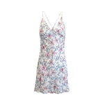 Aliett Slip Dress - Blue/Pink Flower