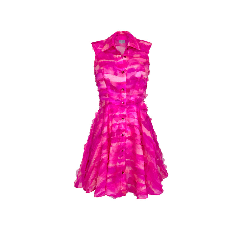 Alice Mini Dress- Hot Pink Eyelash