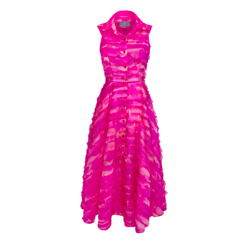 Alice Midi Dress- Hot Pink Eyelash