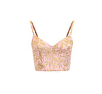 Daisy Bra Top - Pink/Gold