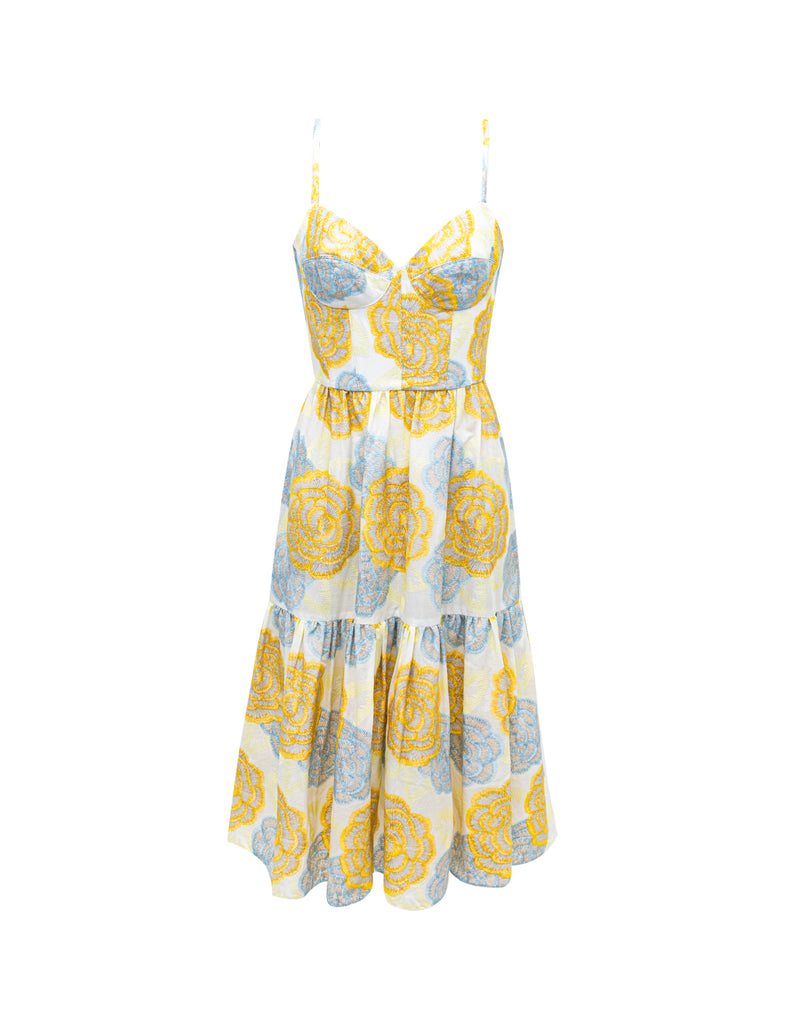 Daisy Dress - Ivory/Yellow