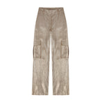 Croft Cargo Pant- Metallic Dark Taupe Linen