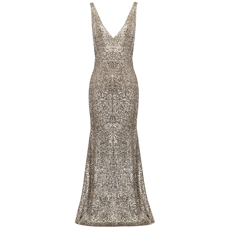 Dion Gown- Silver Sequin