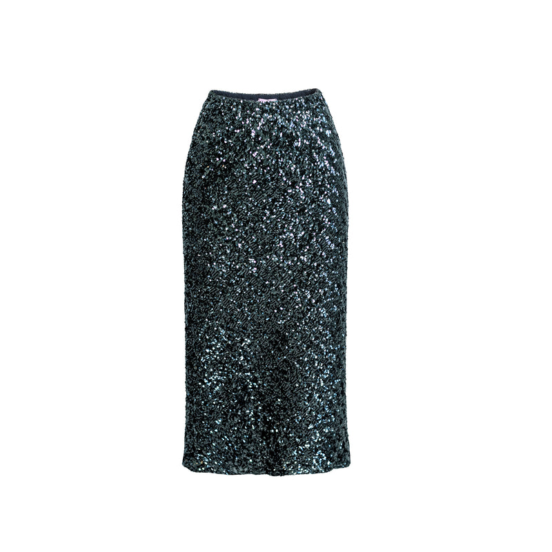 Slip Skirt - sequin- Graphite