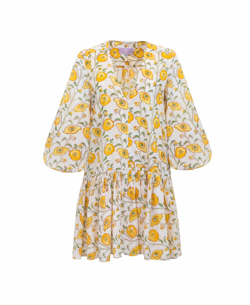 Renee Dress Mini - Yellow Floral