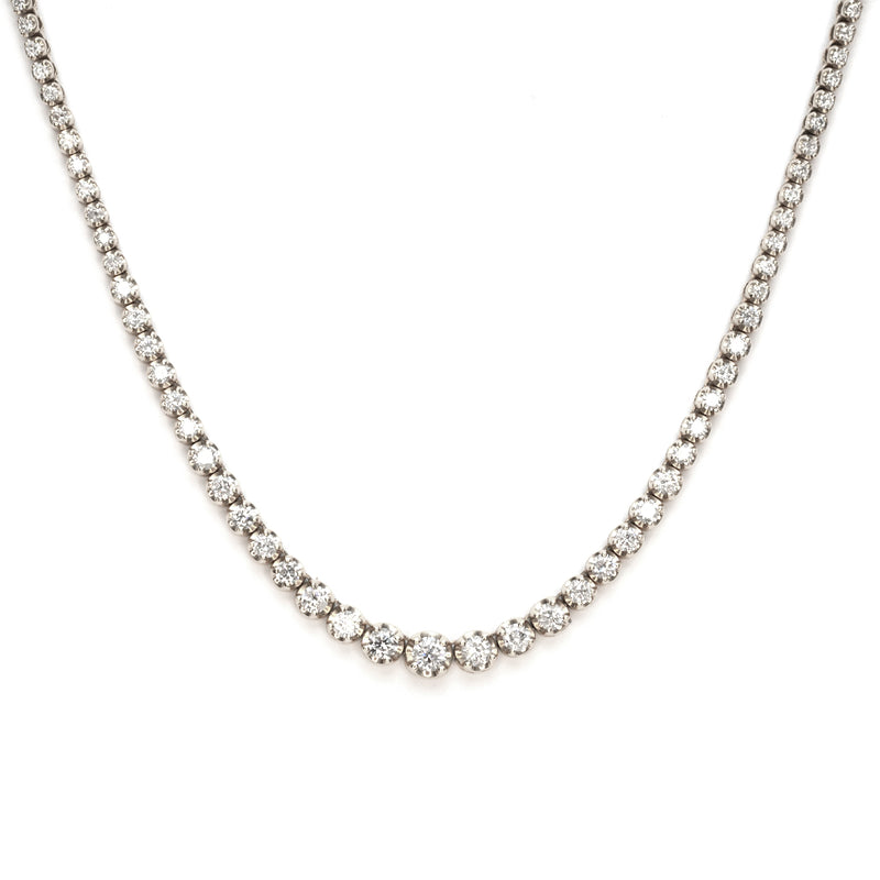 Diamond Tennis in White Gold Necklace