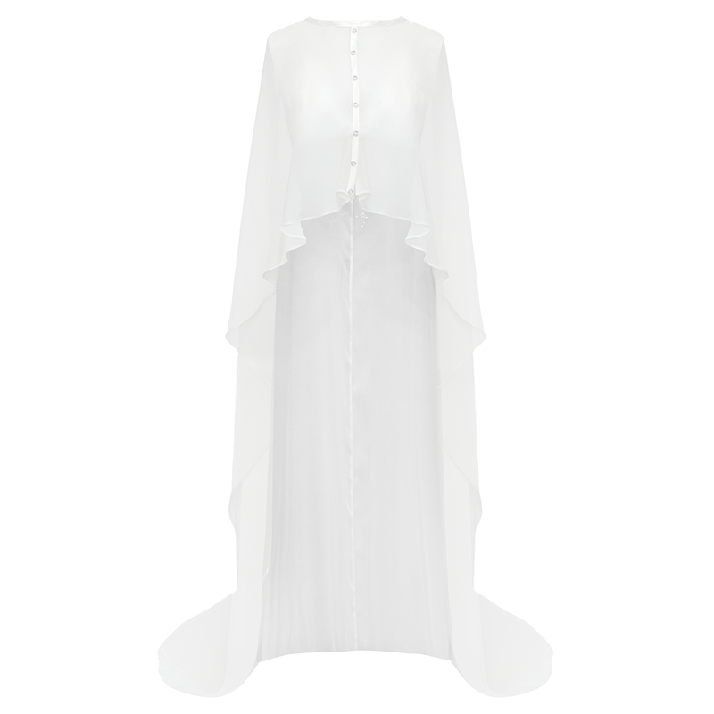 Chiffon Cape - White