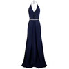 Bias Gown with Crystal Belt - Midnight