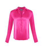 Garcon Shirt -Stretch Silk Charmeuse - Hot Pink