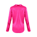 Garcon Shirt -Stretch Silk Charmeuse - Hot Pink