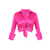 Garcon Shirt -Stretch Silk Charmeuse - Hot Pink