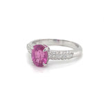 Oval Pink Sapphire diamond band