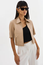 Sevana Short Sleeve Leather Jacket