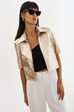 Sevana Short Sleeve Leather Jacket