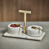 Marble Condiment Set of 2 Bowls w/ Spoons