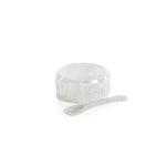 Krone Resin Condiment Bowl with Spoon - White