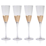 Fez Cut Champagne Flute with Gold Leaf